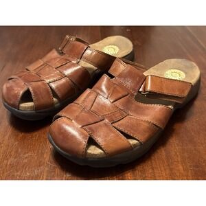 Earth Shoes Women's Brown Leather Slingback Sandals Size‎ 8 Comfort